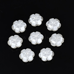 ABS Plastic Imitation Pearl Bead Rhinestone Settings, Flower, Creamy White, Fit For 1.8mm Rhinestone, 11x10.5x5mm, Hole: 1.4mm, about 1400pcs/500g(OACR-N008-151)