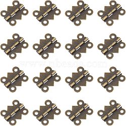 Wooden Box Accessories Iron Hinge, Antique Bronze, 25x20x2.5mm, Hole: 3mm, 60pairs/box(IFIN-FH0001-08AB)