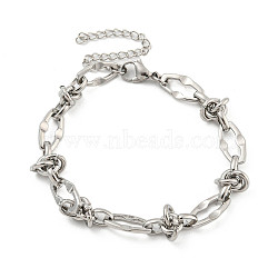 304 Stainless Steel Oval Link Chains Bracelets for Men & Women, Stainless Steel Color, 7-1/8 inch(18cm)(BJEW-D042-18P)