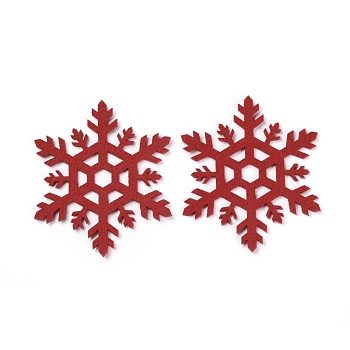 Christmas Theme Fibre Cup Mat, Snowflake, Dark Red, 103x90x3mm