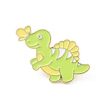 Cute Dinosaur Enamel Pin, Gold Plated Alloy Badge for Backpack Clothes, Spinosaurus Pattern, 24x36x1.5mm