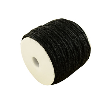 Colored Jute Cord, Jute String, Jute Twine, 3-Ply, for Jewelry Making, Black, 2mm, about 109.36 yards(100m)/roll