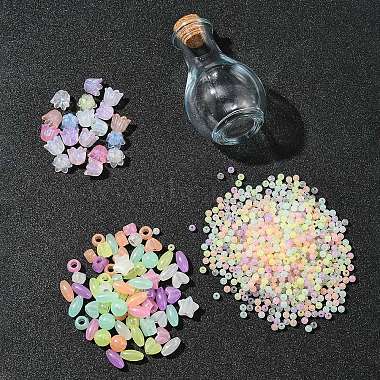 Luminous Acrylic Beads Wish Bottle DIY Making Kits(DIY-FS0007-58)-7