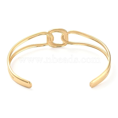 304 Stainless Steel Hollow Rectangle Cuff Bangle for Women(BJEW-D061-03G)-3
