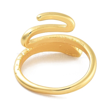 Snake Rack Plating Brass Open Cuff Rings for Women(RJEW-Z059-22G)-3