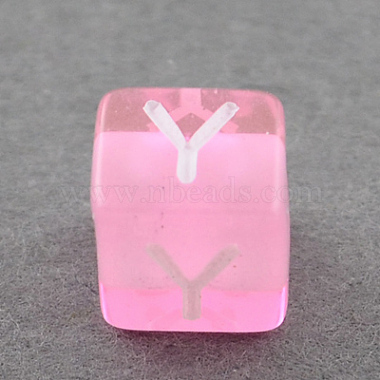 Mixed Letters Transparent Acrylic Cube Beads(SACR-S181-06)-2