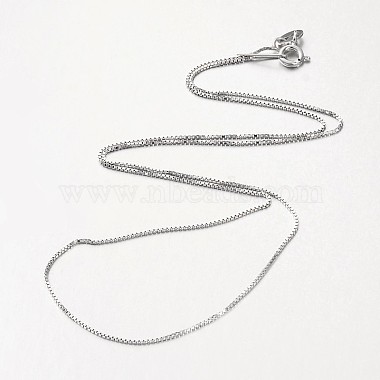 Rhodinierte 925 Kastenketten-Halsketten aus Sterlingsilber(NJEW-N0048-02-18)-2