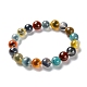 Bracelets extensibles unisexes en sucre naturel coeur agate(BJEW-K097-01B-02)-2