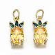 Brass Micro Pave Gold Cubic Zirconia Charms(ZIRC-S067-155-NF)-1