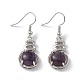 Natural Amethyst Gourd Dangle Earrings with Crystal Rhinestone(EJEW-A092-04P-02)-1
