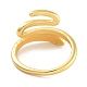 Snake Rack Plating Brass Open Cuff Rings for Women(RJEW-Z059-22G)-3