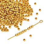 Brass Round Spacer Beads, Seamless, Golden, 2.4mm, Hole: 0.8mm, about 517pcs/10g(X-J0K2D012)