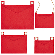 WADORN 3Pcs 3 Style Felt Bags Organizer Insert, Mini Envelope Handbag Shaper Premium Felt, with Iron Grommets, Red, 9~22x8~18.3x0.5~0.55cm, Hole: 10mm, 1pc/style(PURS-WR0006-85B)