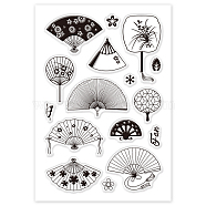 PVC Plastic Stamps, for DIY Scrapbooking, Photo Album Decorative, Cards Making, Stamp Sheets, Fan Pattern, 16x11x0.3cm(DIY-WH0167-56-83)