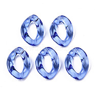 Transparent Acrylic Linking Rings, Quick Link Connectors, for Curb Chains Making, Twist, Blue, 23x17x4.5mm, Inner Diameter: 13.5x7mm(OACR-S036-001A-J01)