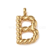 316 Surgical Stainless Steel Pendants & Charms, Golden, Letter B, 14.5x8x2mm, Hole: 2mm(STAS-D031-01B)
