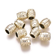 Alloy European Beads, Large Hole Beads, Column, Golden, 8x7.5mm, Hole: 4.5mm(PALLOY-J707-18G-AAA)