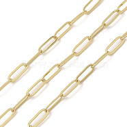 Rack Plating Oval Brass Curb Chains, Unwelded, with Spool, Long-Lasting Plated, Cadmium Free & Lead Free, Real 18K Gold Plated, 12x4x0.5mm(CHC-A010-01G-08)