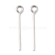 304 Stainless Steel Eye Pin, Stainless Steel Color, 20mm, Hole: 2mm, Pin: 0.7mm(STAS-R045-20mm)