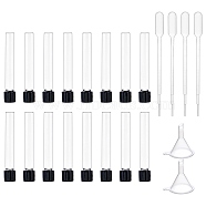 BENECREAT Glass Tube, with Plastic Screw Cover, Column with Flat Bottom, Lab Supplies, Clear, 22pcs/box(AJEW-BC0001-58)