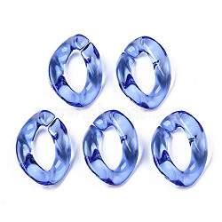 Transparent Acrylic Linking Rings, Quick Link Connectors, for Curb Chains Making, Twist, Blue, 23x17x4.5mm, Inner Diameter: 13.5x7mm(OACR-S036-001A-J01)