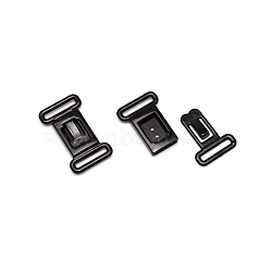 Plastic Swimsuit Bra Hooks, Bra Strap Slide Hook, Clothing Bra Accessories, Black, 28x17x3.5mm, Hole: 1mm(FIND-WH0108-13)