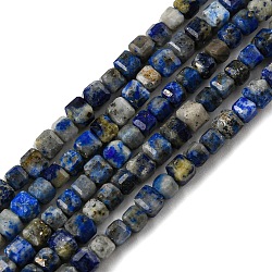Natural Lapis Lazuli Beads Strands, Faceted, Cube, 2.7~3x2.7~3x2.7~3mm, Hole: 0.6mm, about 141~145pcs/strand, 14.69~15.04 inch(37.3~38.2cm)(G-C052-05A)