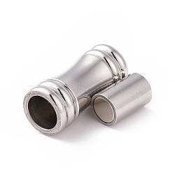 304 Stainless Steel Magnetic Clasps with Glue-in Ends, Column, Stainless Steel Color, 18x8mm(STAS-E006-11)