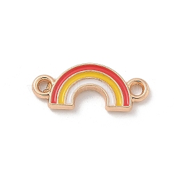 Alloy Colorful Enamel Rainbow Connector Charms, Cadmium Free & Lead Free, Light Gold, 8x18x2mm, Hole: 1.6mm(ENAM-A008-27KCG)