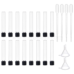 BENECREAT Glass Tube, with Plastic Screw Cover, Column with Flat Bottom, Lab Supplies, Clear, 22pcs/box(AJEW-BC0001-58)