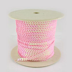 Paillette/Sequins Roll, Pink, AB Color,6mm in diameter, 100 yards/roll(X-BS22Y)