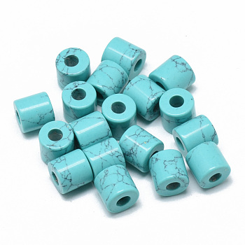 Synthetic Turquoise Beads, Dyed, Column, 9x9mm, Hole: 3.5mm