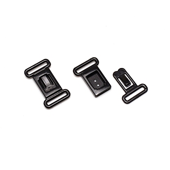 Plastic Swimsuit Bra Hooks, Bra Strap Slide Hook, Clothing Bra Accessories, Black, 28x17x3.5mm, Hole: 1mm