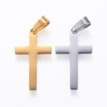 304 Stainless Steel Pendants, Cross, Mixed Color, 28x15.5x1.5mm, Hole: 8x3.5mm