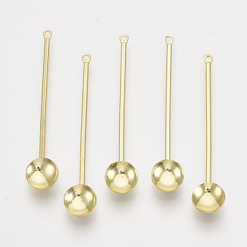 Iron Pendants, Spoon, Light Gold, 44~45x8x4mm, Hole: 1mm