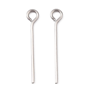 304 Stainless Steel Eye Pin, Stainless Steel Color, 20mm, Hole: 2mm, Pin: 0.7mm