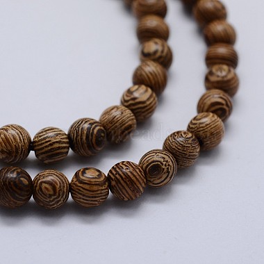 Brins de perles en bois de wengé naturel(X-WOOD-F006-02-6mm)-3
