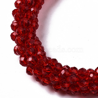 Faceted Transparent Glass Beads Stretch Bracelets(BJEW-S144-002F-02)-3