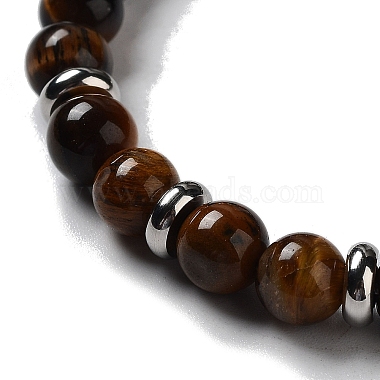 bracelets de perles rondes en pierres précieuses naturelles et synthétiques mélangées(BJEW-Q777-04)-3