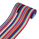 2 Rolls 2 Style Stripe Pattern Printed Polyester Grosgrain Ribbon(OCOR-TA0001-38A)-1