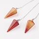 Natural & Synthetic Mixed Stone Hexagonal Pointed Dowsing Pendulums(G-G956-D-FF)-2