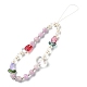 Tulip & Heart Natural Kunzite/Quartz Crystal & Glass Beaded Mobile Straps(HJEW-TA00041)-2