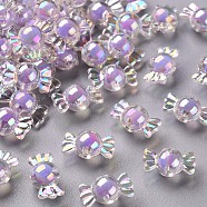 Transparent Acrylic Beads, Bead in Bead, AB Color, Candy, Lilac, 9x17x8.5mm, Hole: 2mm, about 960pcs/500g(TACR-S152-03B-SS2114)