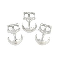 Tibetan Style Alloy Hook Clasps, For Leather Cord Bracelets Making, Anchor, Cadmium Free & Lead Free, Platinum, 23x16x4mm, Hole: 5x4mm, about 380pcs/1000g(TIBEP-35682-P-RS)