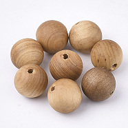 Natural Wood Beads, Undyed, Round, BurlyWood, 10mm, Hole: 1.6mm, about 1200~1300pcs/500g(WOOD-S053-37)