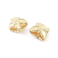 Brass Spacer Beads, Butterfly, Real 14K Gold Plated, 5x6x4mm, Hole: 1.5x1.5mm(KK-K371-42G)