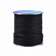 Braided Cowhide Cord, Leather Jewelry Cord, Jewelry DIY Making Material, Black, 3mm, about 54.68 yards(50m)/roll(WL-I003-3mm-A-05)