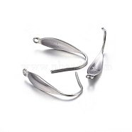 316 Surgical Stainless Steel Earring Hooks, with Vertical Loop, Stainless Steel Color, 20x4.5x1mm, Hole: 1.2mm, 20 Gauge, Pin: 0.8mm(STAS-P210-17P)