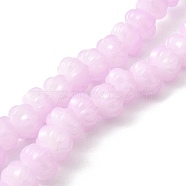 Opaque Normal Glass Beads, Pumpkin, Violet, 9x11x12mm, Hole: 1.2mm, about 74pcs/strand, 23.23 inch(59cm)(GLAA-G106-02A-NA03)