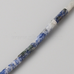 Natural Blue Spot Jasper Beads Strands, Column, 13~14x4~5mm, Hole: 1mm, about 28~30pcs/strand, 14.69''~16.26''(37.3~41.3cm)(G-WH0035-01D)